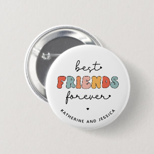 Badge Rond 5 Cm Retro Meilleurs amis pour toujours Cadeaux Besti