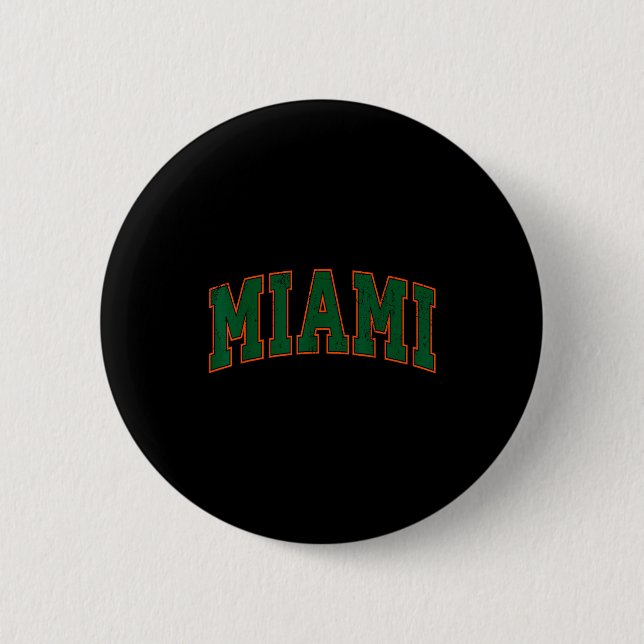 Badge Rond 5 Cm Retro Miami Florida Tee Men Women And Kids  (Devant)