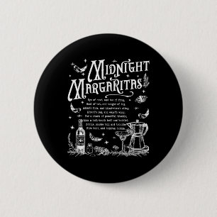 Badge Rond 5 Cm Rétro Minuit Margaritas Funny Halloween magique