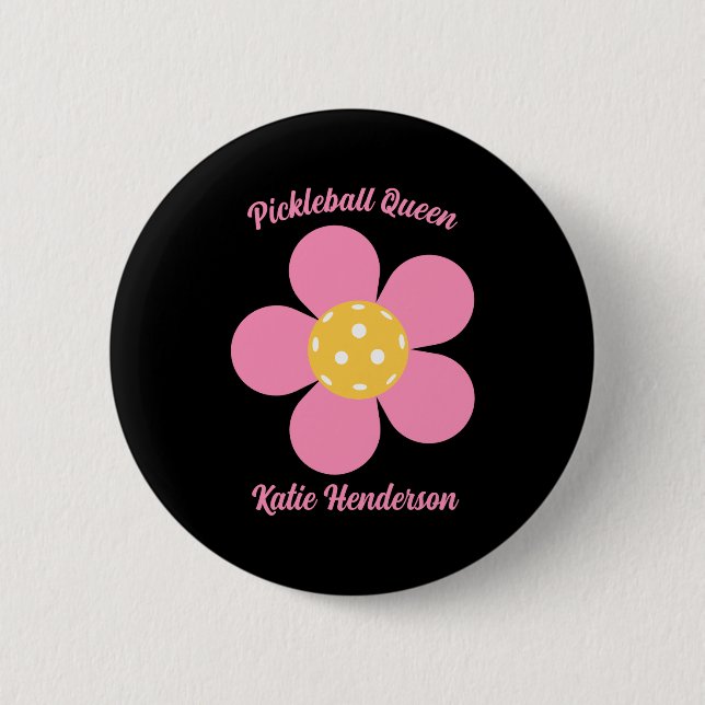 Badge Rond 5 Cm Rétro Mod 70s Ckleball Fleur D  (Devant)