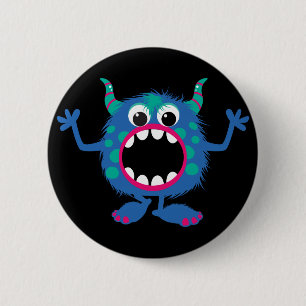 Badge Rond 5 Cm Rétro monstre mignon