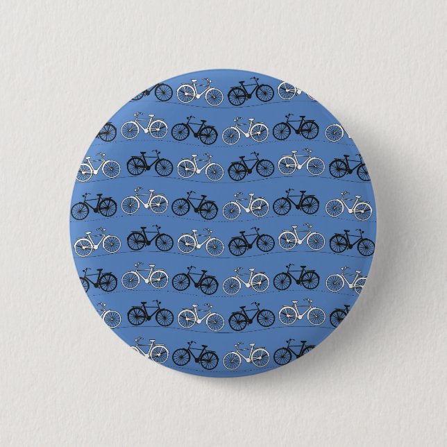 Badge Rond 5 Cm Rétro motif bleu de bicyclette (Devant)