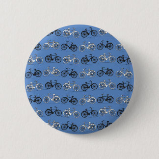 Badge Rond 5 Cm Rétro motif bleu de bicyclette