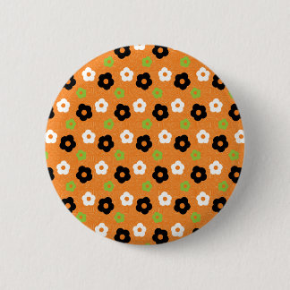 Badge Rond 5 Cm Rétro motif coloré de flower power d'automne