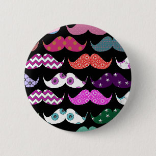 Badge Rond 5 Cm Rétro motif Girly drôle de moustache de moustache