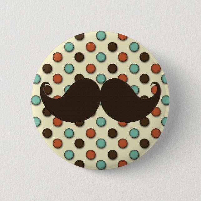 Badge Rond 5 Cm Rétro moustache de guidon sur le motif génial (Devant)