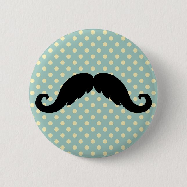 Badge Rond 5 Cm Rétro moustache noire de moustache de guidon (Devant)