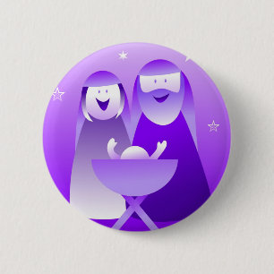 Badge Rond 5 Cm Rétro nativité