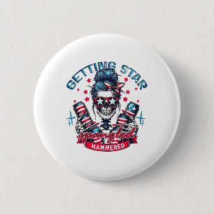 Badge Rond 5 Cm Retro Obtention Étoile Spangé Hammered Amérique 4è