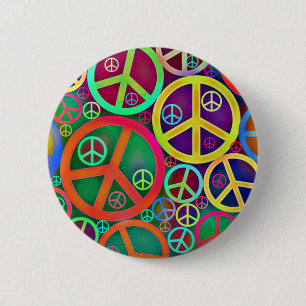 Badge Rond 5 Cm Rétro paix de cru de mod