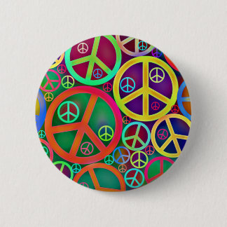 Badge Rond 5 Cm Rétro paix de cru de mod