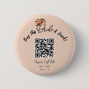 Badge Rond 5 Cm Retro Pastel Rodéo Rose Bachelorèse