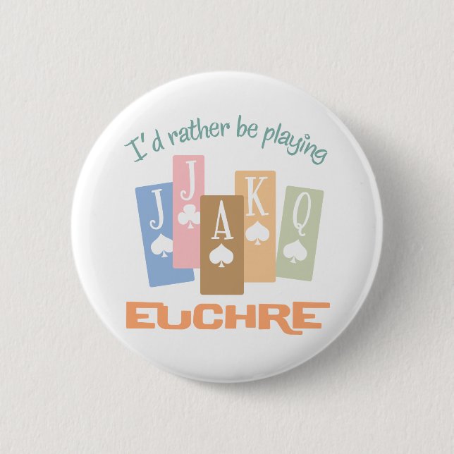 Badge Rond 5 Cm Rétro plutôt Euchre de jeu (Devant)
