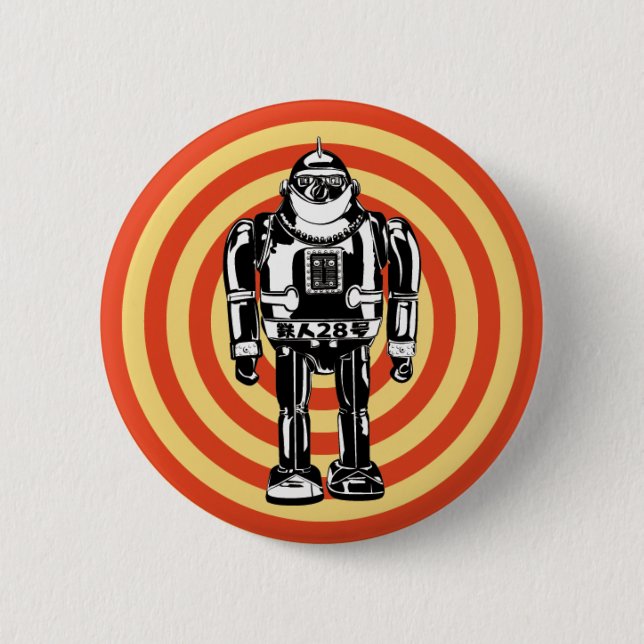 Badge Rond 5 Cm Rétro robot japonais (Devant)