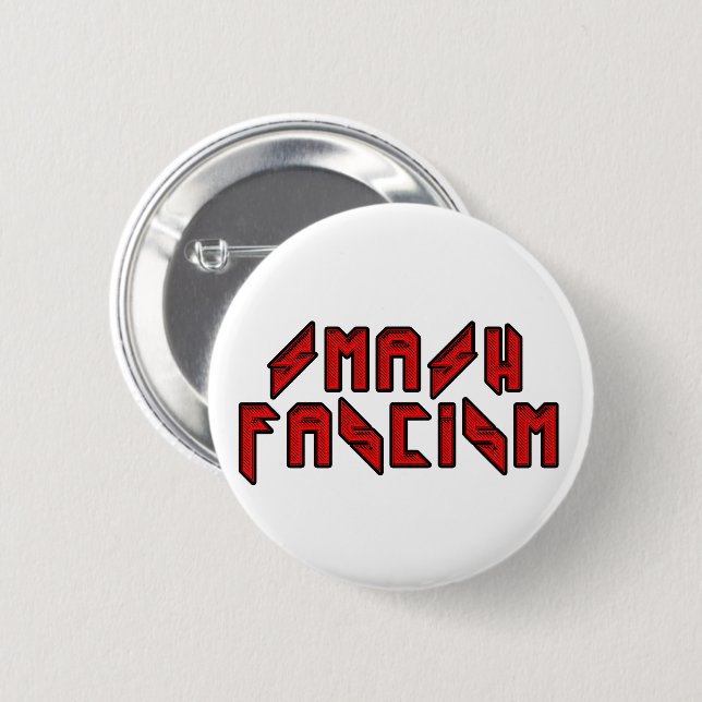 Badge Rond 5 Cm Retro Rocker - Le fascisme escamotable (Devant & derrière)