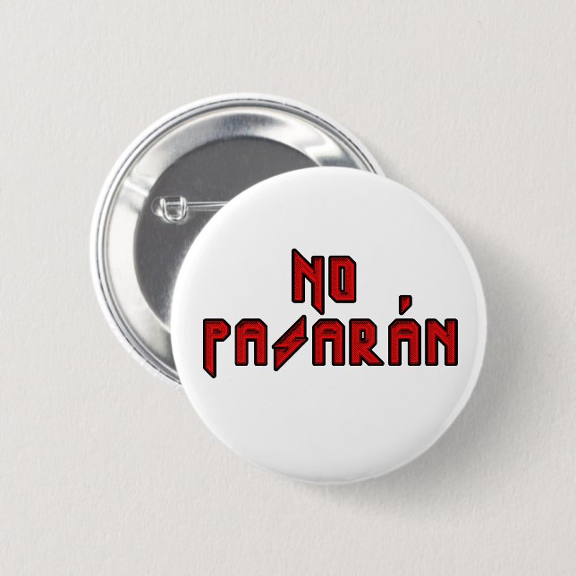 Badge Rond 5 Cm Retro Rocker - No Pasaran (Devant & derrière)