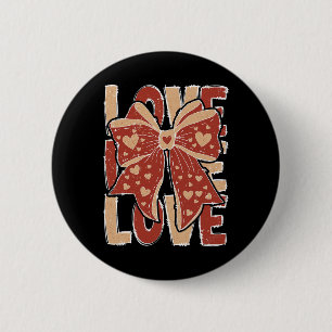 Badge Rond 5 Cm Rétro Saint-Valentin Cœur d'amour Coquette Arc Fem