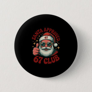 Badge Rond 5 Cm Retro Santa Approuvé 67 - Clic Noël 67 Meme