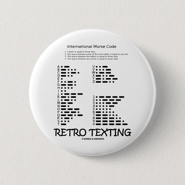 Badge Rond 5 Cm Rétro service de mini-messages (code Morse (Devant)