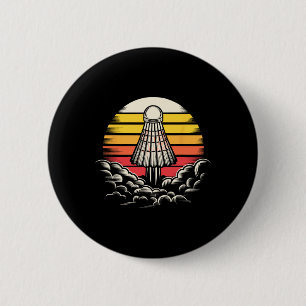 Badge Rond 5 Cm Retro Shuttle Sports Outfit Rocket Badminton Playe