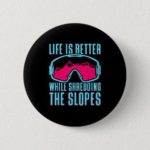 Badge Rond 5 Cm Retro Ski Snowboard Goggles Vintage 80s 90s Ski