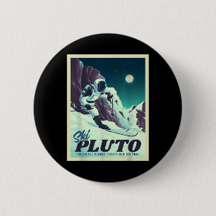 Badge Rond 5 Cm Retro Space Tourisme Planche de ski Ski Planche