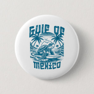 Badge Rond 5 Cm Retro Summer Gulf Of Mexico Forever Turtle Beach G