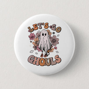 Badge Rond 5 Cm Retro Super Let's Go Ghouls Ghost les années 70 Hi