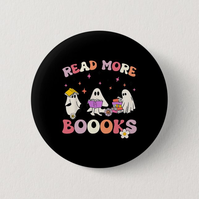 Badge Rond 5 Cm retro Super Lire plus Livres Ghost Boo ghoul Fun H (Devant)