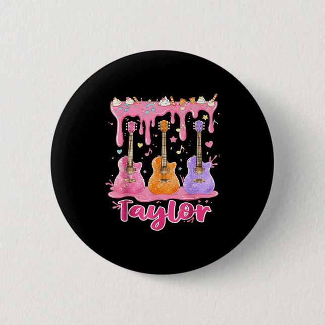 Badge Rond 5 Cm Retro Taylor Ice Cream Dripng Groovy 80's Women Me (Devant)