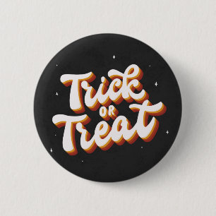Badge Rond 5 Cm Retro Trick ou Treat