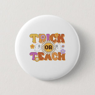 Badge Rond 5 Cm Retro Tricoter Ou Enseignant Fantôme Halloween Cos