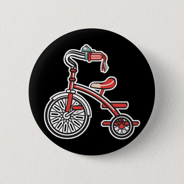 Badge Rond 5 Cm rétro tricycle (Devant)