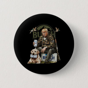Badge Rond 5 Cm Retro Trump Chasse Deer Drôle Bière Boire