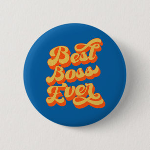 Badge Rond 5 Cm Retro Type Best Boss Ever