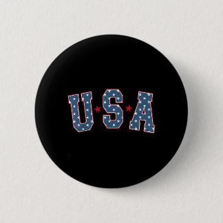 Badge Rond 5 Cm Retro USA Star 4 juillet Fête Patriotique de l'Ind
