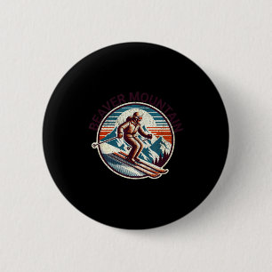 Badge Rond 5 Cm Rétro vintage beaver mountain utah station de ski