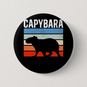 Badge Rond 5 Cm Retro Vintage Capybara Cute Animal