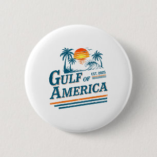 Badge Rond 5 Cm Retro Vintage Golfe Des États-Unis Amérique 2025 A