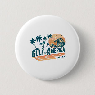 Badge Rond 5 Cm Retro Vintage Gulf Of Us America 2025 American Fla