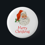 Badge Rond 5 Cm Rétro Vintage Jolly Santa Claus de Christmas<br><div class="desc">Un bouton avec une photo festive rétro. Le vieux Père Noël Jolly avec ses joues rousses et son sourire chaleureux et amical. Un peu de nostalgie de l'ancienne école pour les vieux temps,  cette image rappelle les souvenirs des célébrations du passé de Noël.</div>