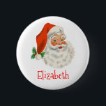 Badge Rond 5 Cm Rétro Vintage Jolly Santa Claus de Christmas<br><div class="desc">Un bouton avec une photo festive rétro. Le vieux Père Noël Jolly avec ses joues rousses et son sourire chaleureux et amical. Un peu de nostalgie de l'ancienne école pour les vieux temps,  cette image rappelle les souvenirs des célébrations du passé de Noël.</div>