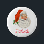 Badge Rond 5 Cm Rétro Vintage Jolly Santa Claus de Christmas<br><div class="desc">Un bouton avec une photo festive rétro. Le vieux Père Noël Jolly avec ses joues rousses et son sourire chaleureux et amical. Un peu de nostalgie de l'ancienne école pour les vieux temps,  cette image rappelle les souvenirs des célébrations du passé de Noël.</div>