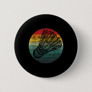 Badge Rond 5 Cm Rétro Vintage Navette - Amoureux de Badminton Ath