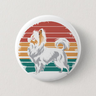 Badge Rond 5 Cm Retro Vintage Papillon Amoureux des chiens Animal