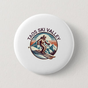 Badge Rond 5 Cm Retro Vintage Taos Ski Valley Nouveau-Mexique Ski