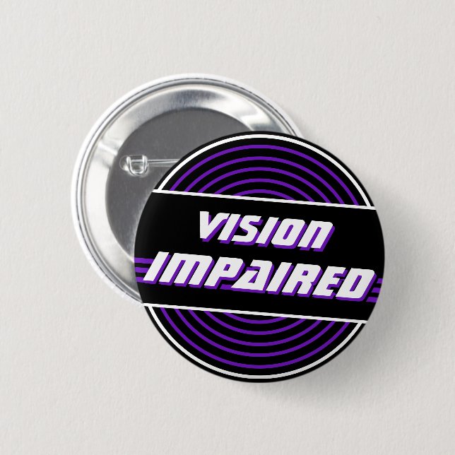 Badge Rond 5 Cm Retro Vinyl Record Purple Vision endommagé (Devant & derrière)