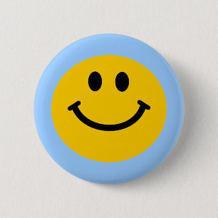 Badge Rond 5 Cm Retro Yellow Happy Face