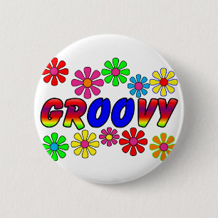 Badge Rond 5 Cm Rétros cadeaux de flower power des années 70 sup