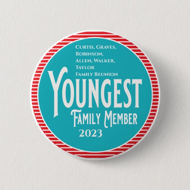 Badge Rond 5 Cm Réunion de famille des membres les plus jeunes (Devant)